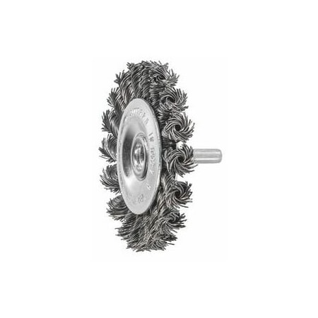 Holex Wheel Brush with Shank, 0.50 mm Steel Wire, Size: 75X10 mm 574410 75X10